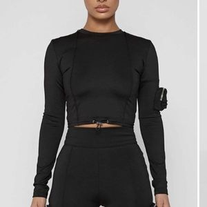 Neoprene Pocket Detail Crop Top
